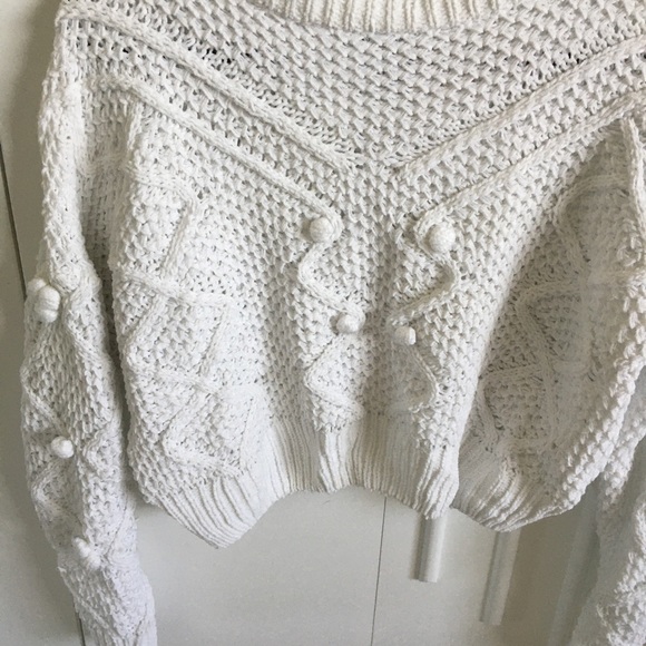 Knit White Chenille Sweater - Picture 2 of 4